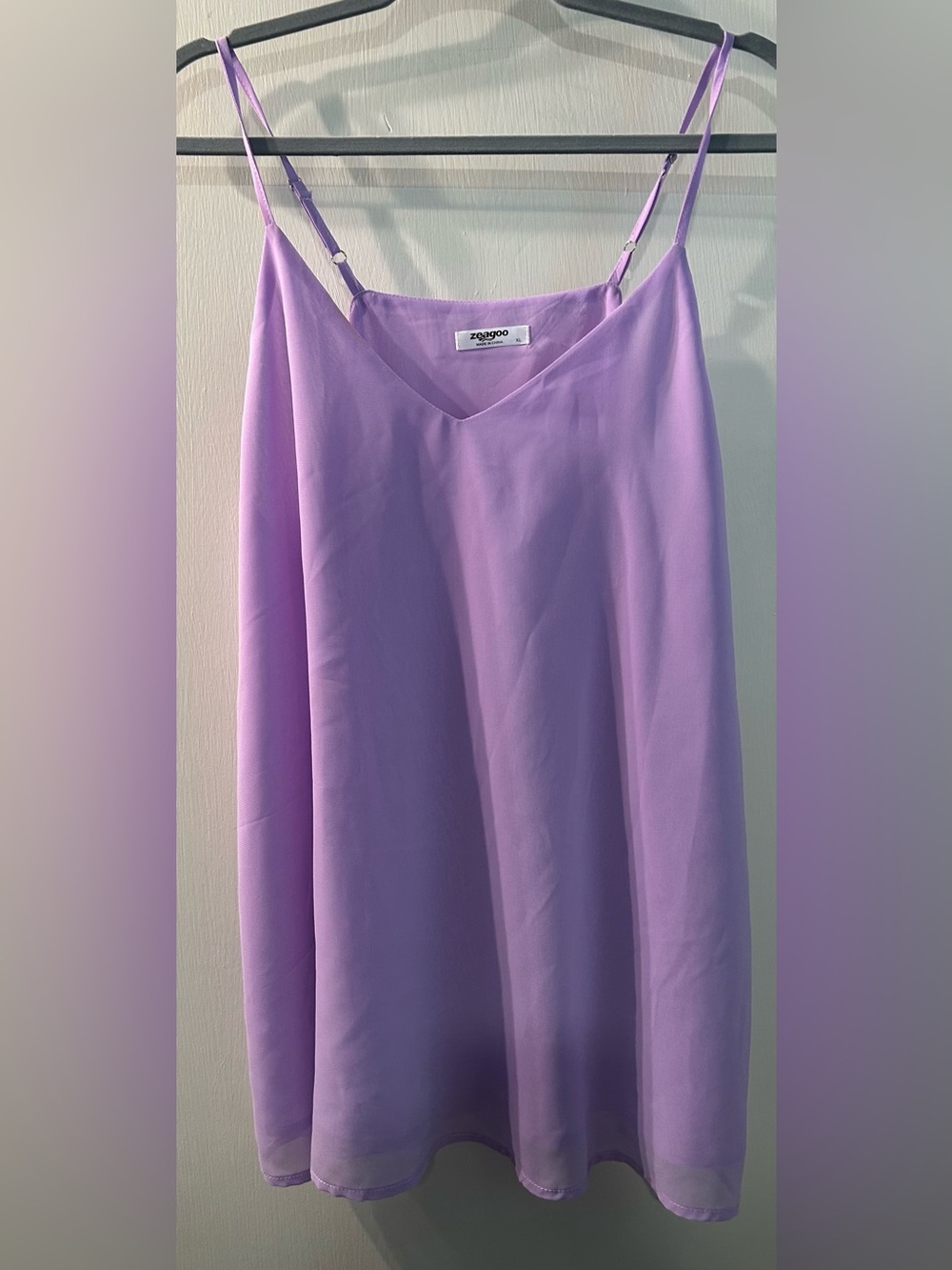 Zeagoo Lavender Cami Top W/ adjustable straps Size XL